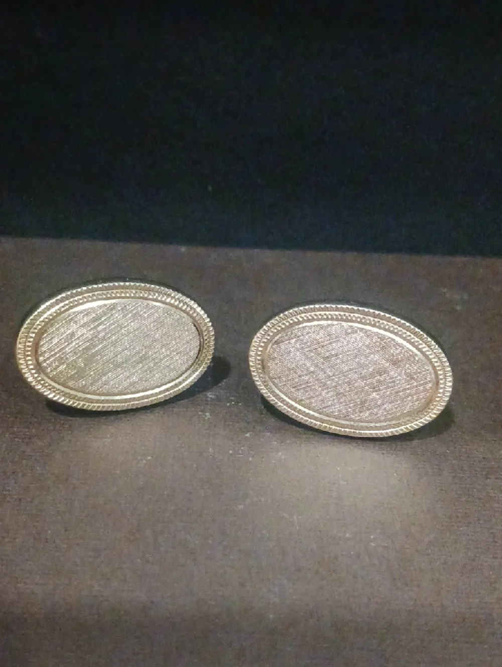 Avon Gold Tone Oval Textured Cufflinks